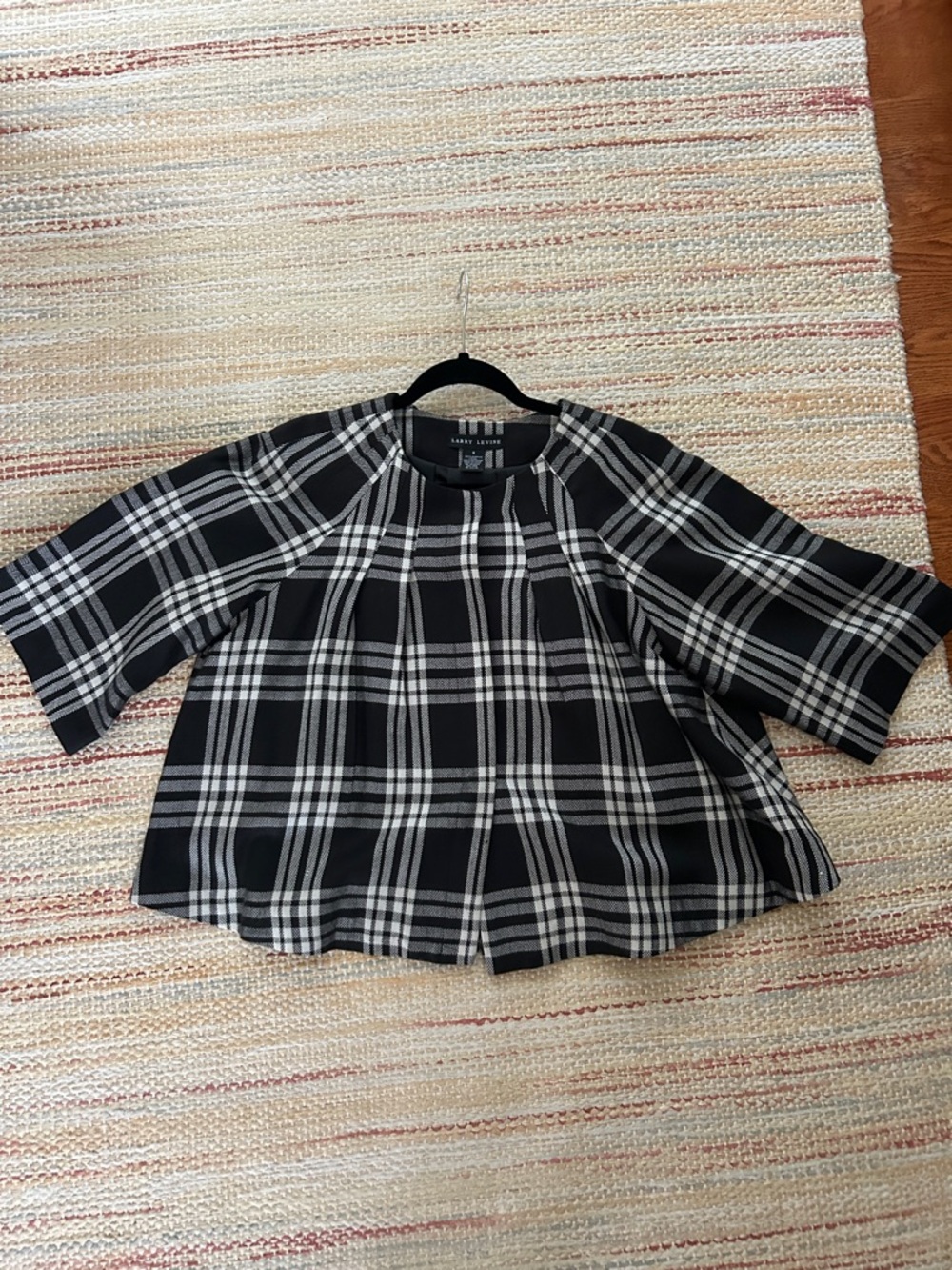 Larry Levine Black and White Plaid Blazer Jacket
